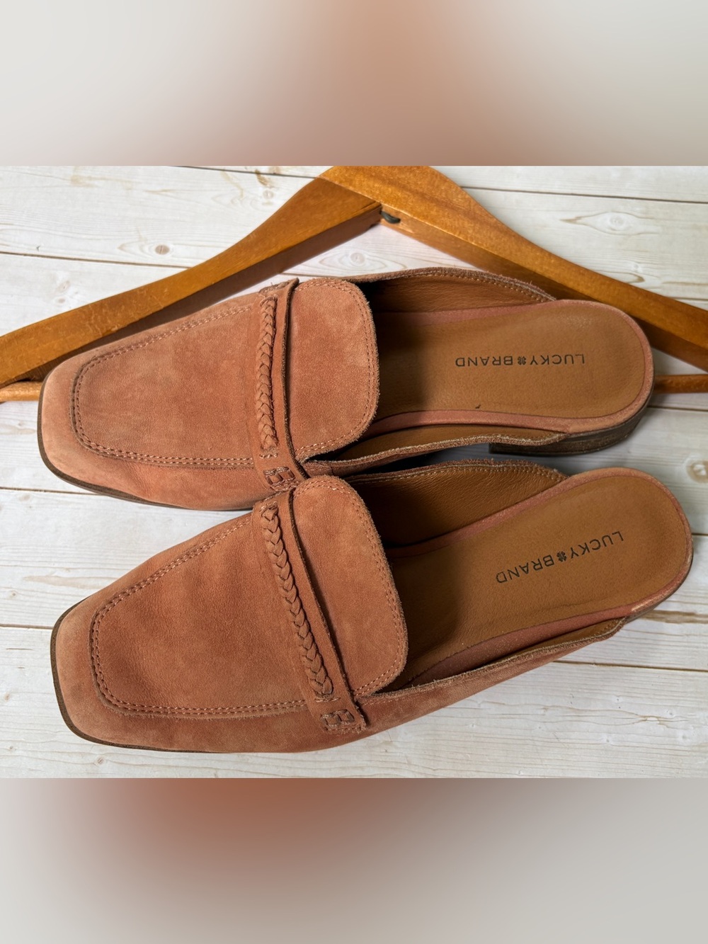 Lucky Brand leather mules
